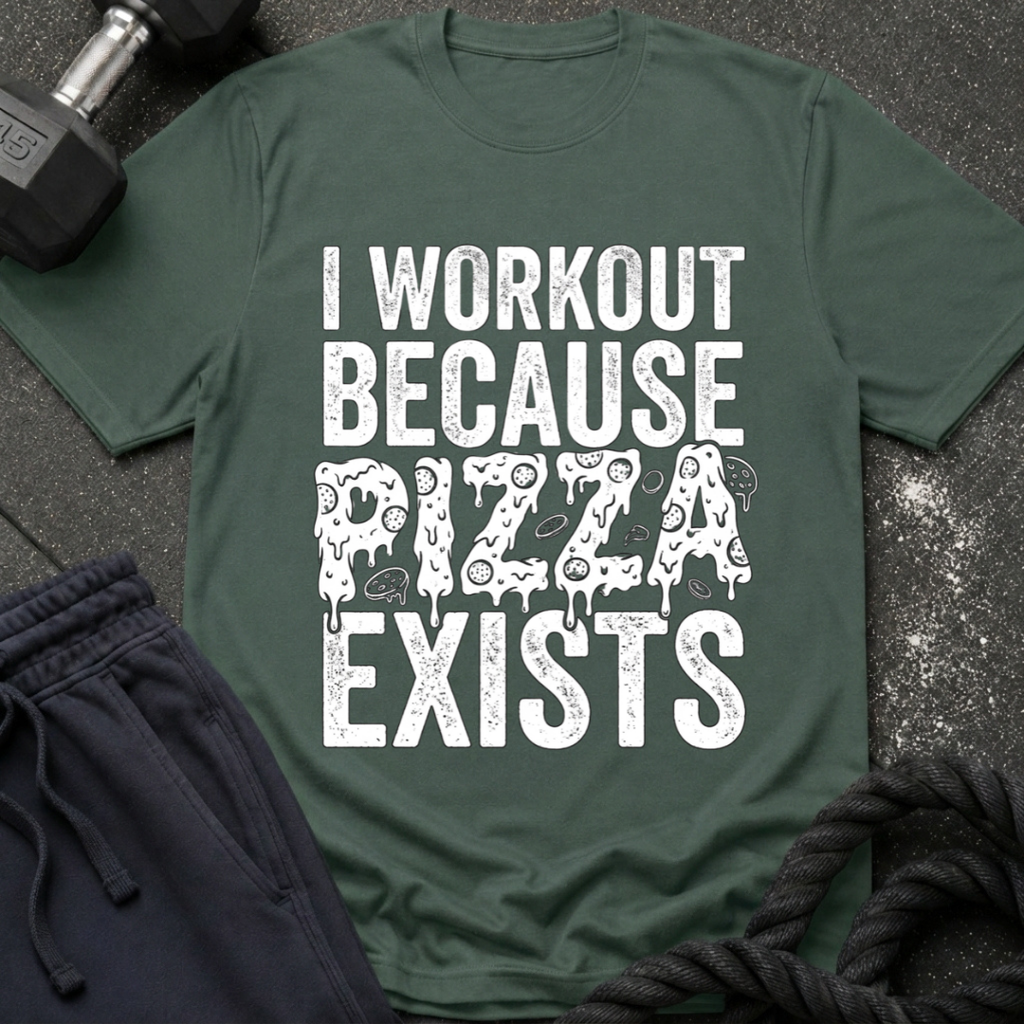 I Workout Because Pizza Exists T-Shirt