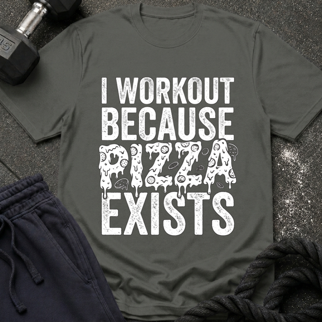 I Workout Because Pizza Exists T-Shirt